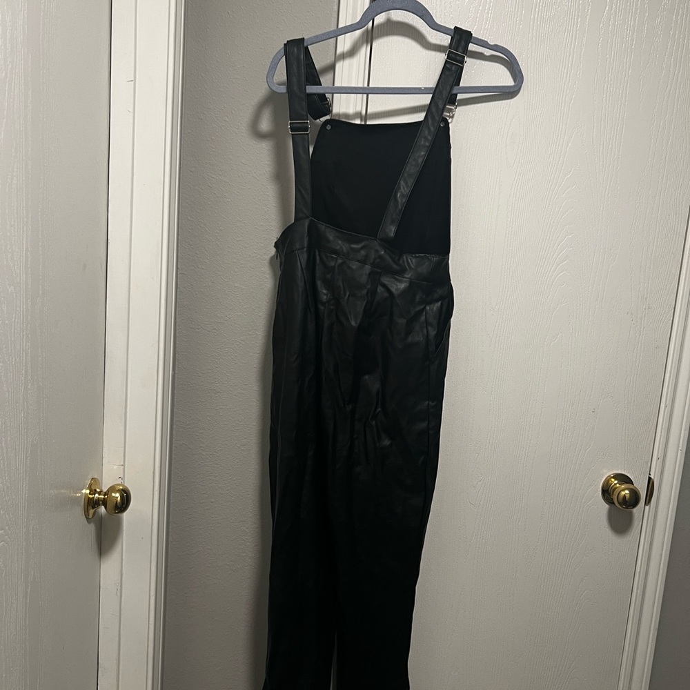 Size 4 Faux Leather Overalls